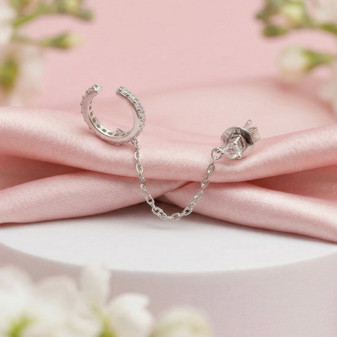 Aretes de Plata Escalador Brillo