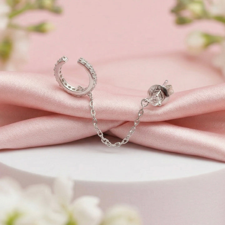 Aretes de Plata Escalador Brillo