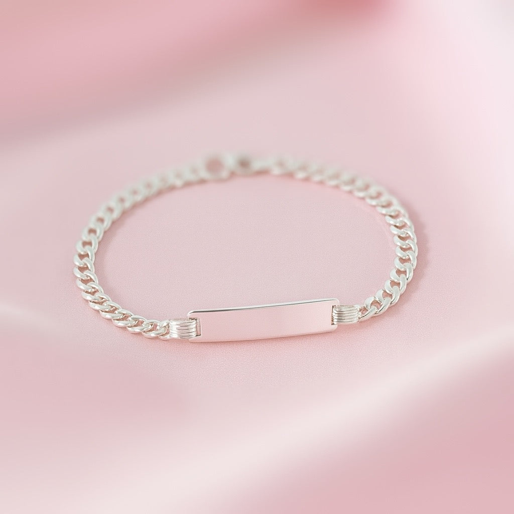 Pulsera Plata Niña y Niño Curb