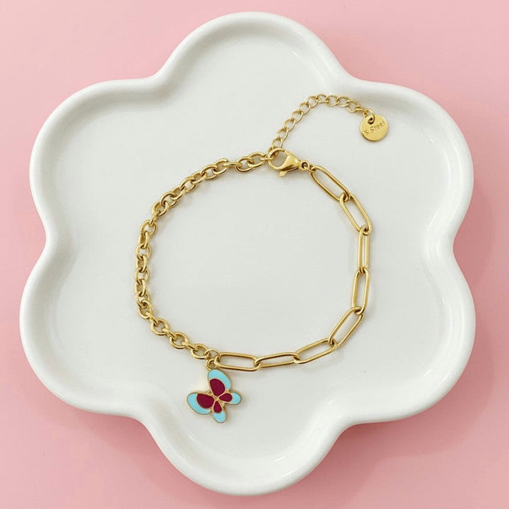Pulsera Acero Eslabón Mariposa🦋