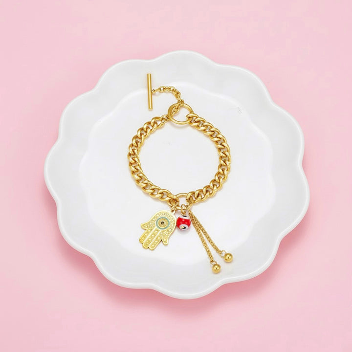 Pulsera Acero Mano Hamsa 🪬