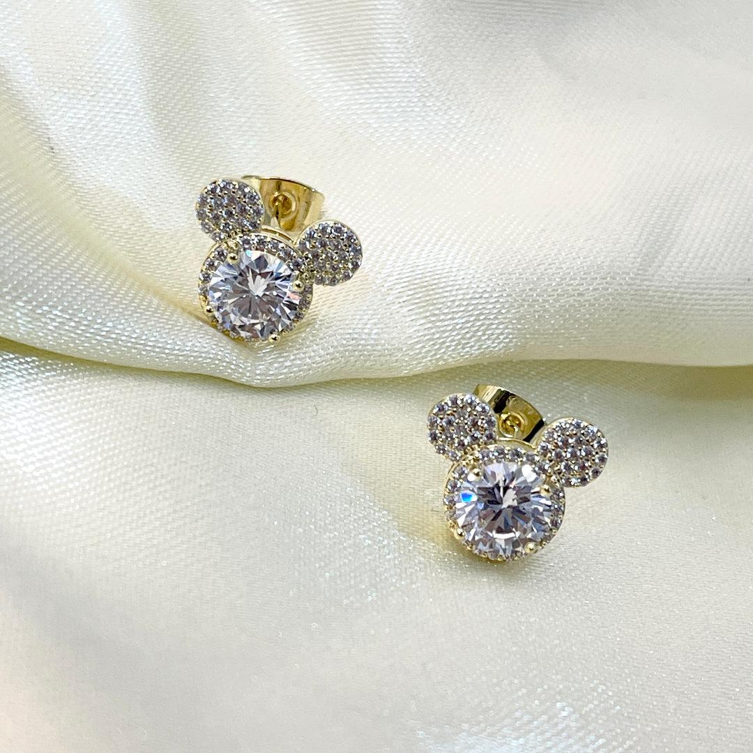 Aretes de acero Dorado Mickey
