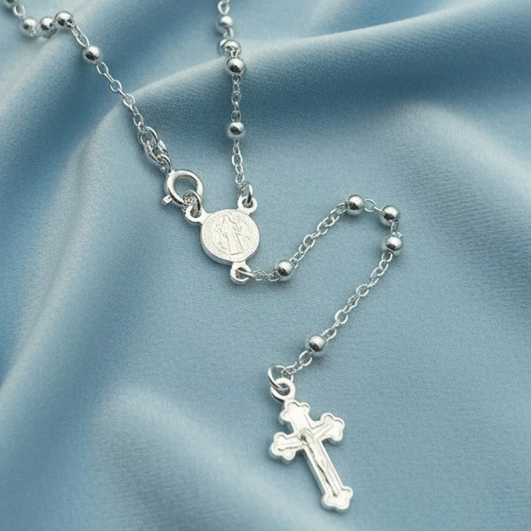 Rosario de Plata San Benito 3mm
