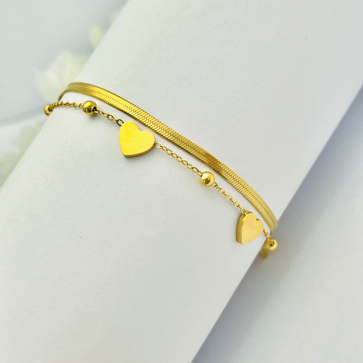 Pulsera Acero tres corazones