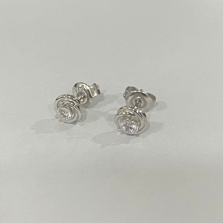 Aretes Plata Diamante🌹7MM