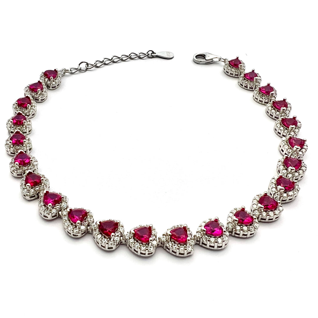 Pulsera Plata Corazones Circonias❤️❤️