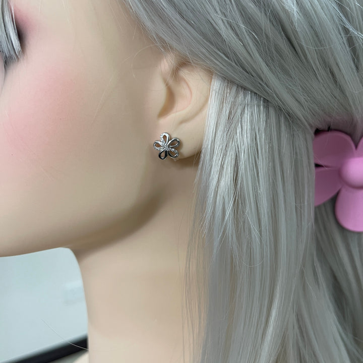 Aretes de Plata Flor Grande 11MM