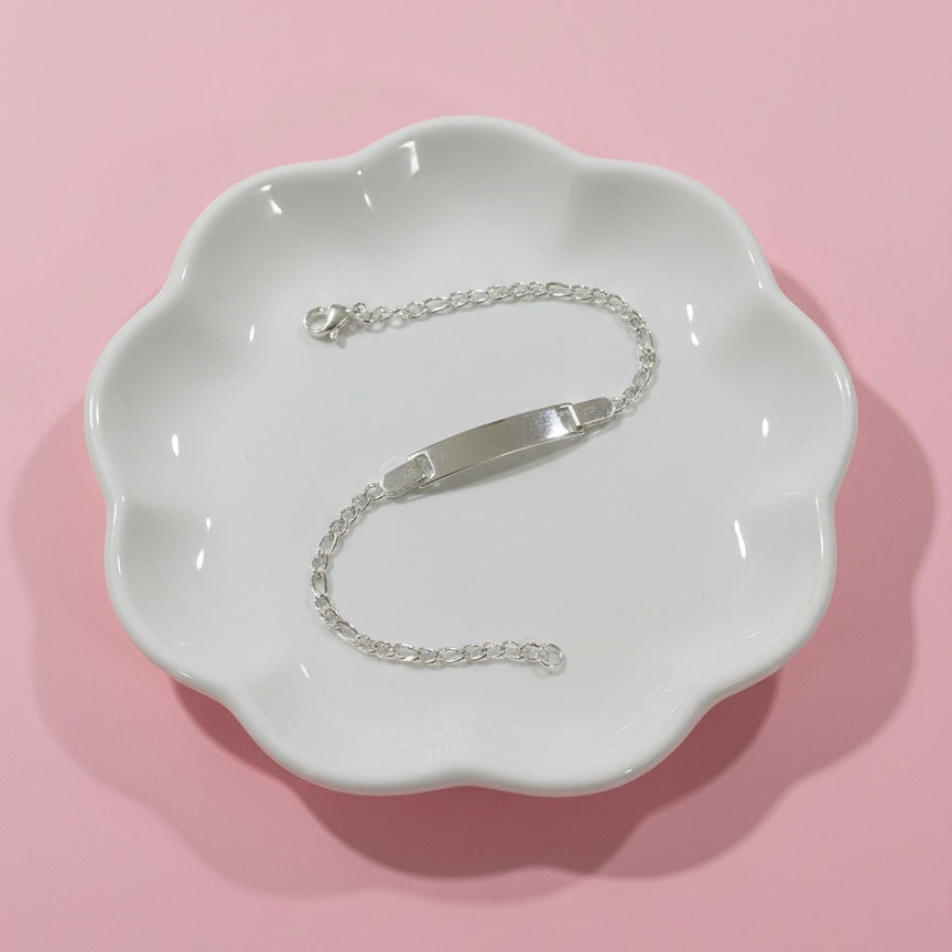 Pulsera Acero Fígaro Blanca Niño y Niña