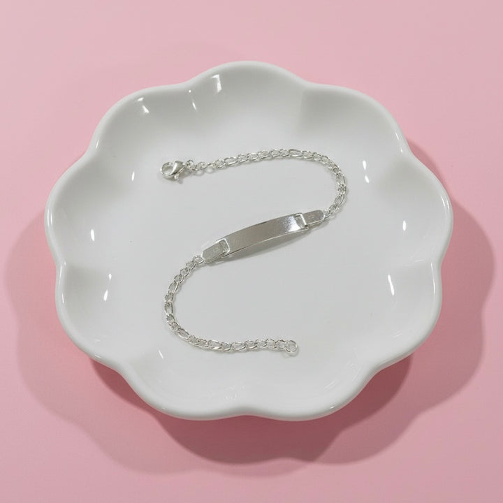 Pulsera Acero Fígaro Blanca Niño y Niña