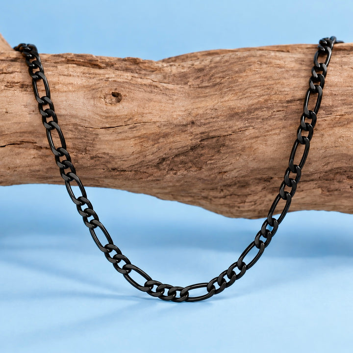 Cadena Acero 6MM Figaro Negra 60CM