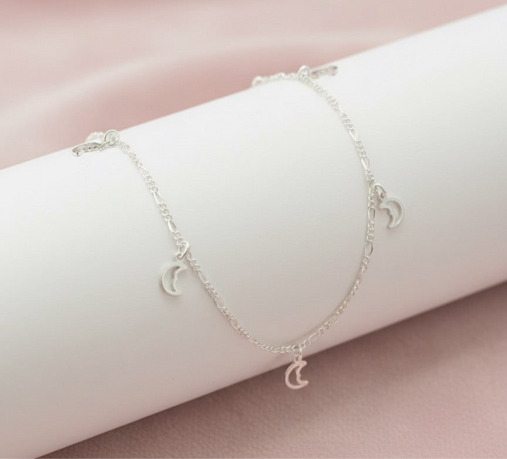 Tobillera Plata Lunas