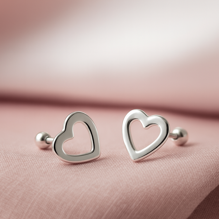 Aretes Plata Bebé Corazón