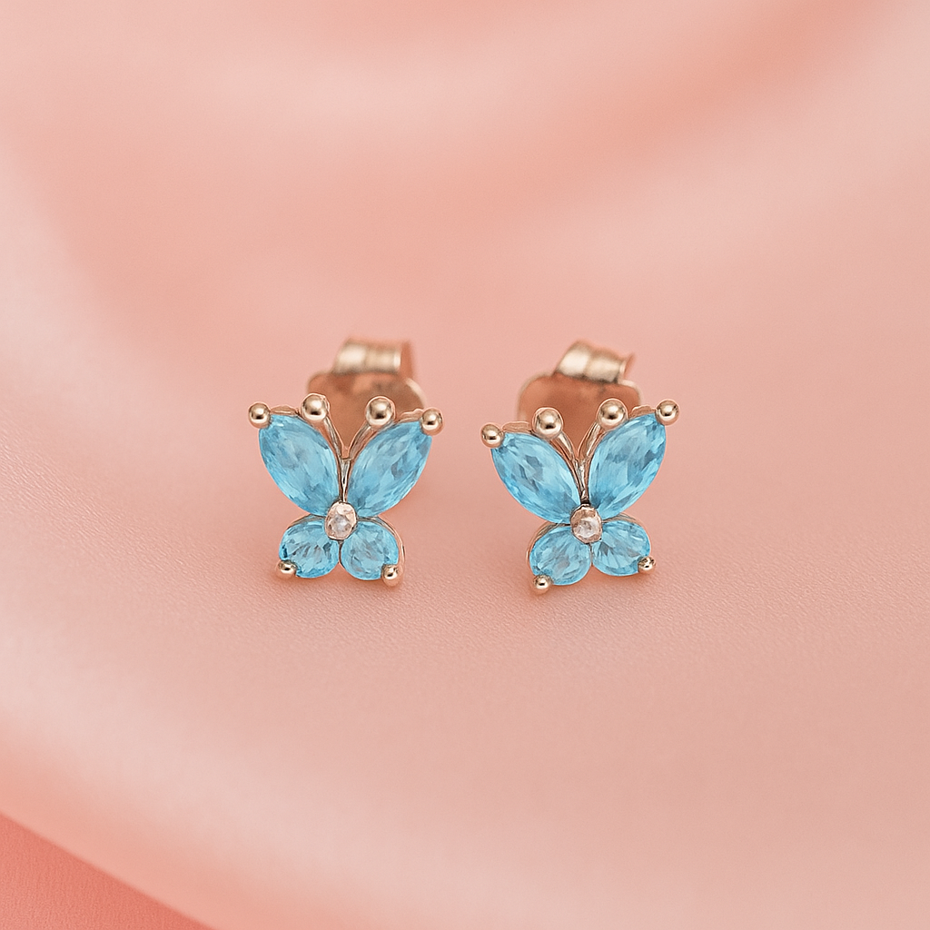 Aretes de Plata Mariposa Celeste