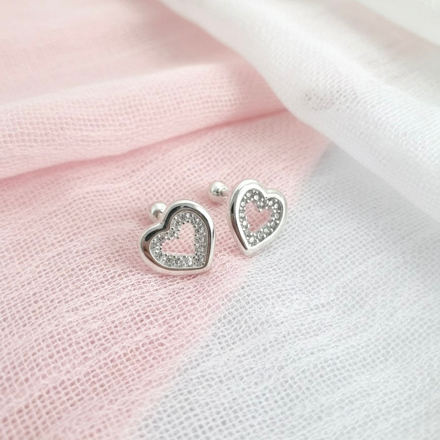 Aretes Plata Bebé Corazón