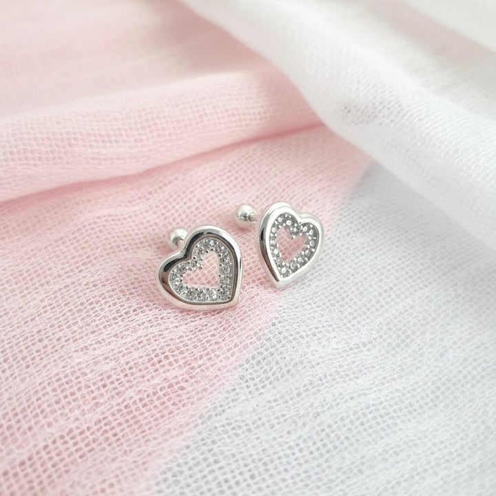 Aretes Plata Bebé Corazón