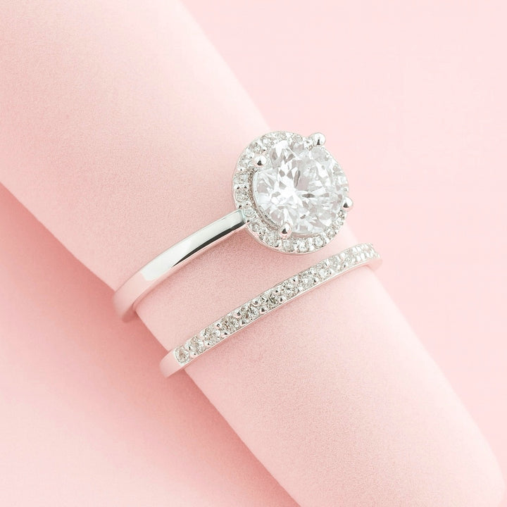 Anillos Dúo Brillo - Plata 925