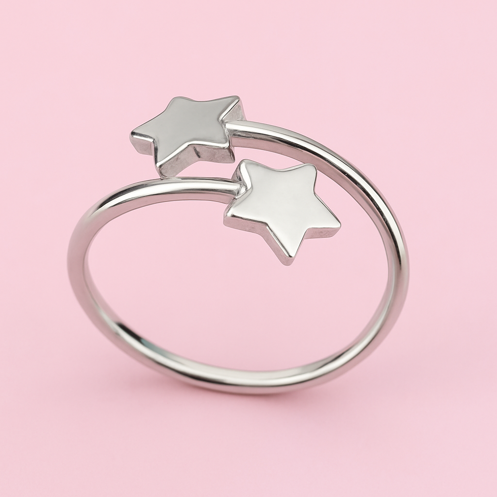 Anillo de Plata Promesa Estrellas