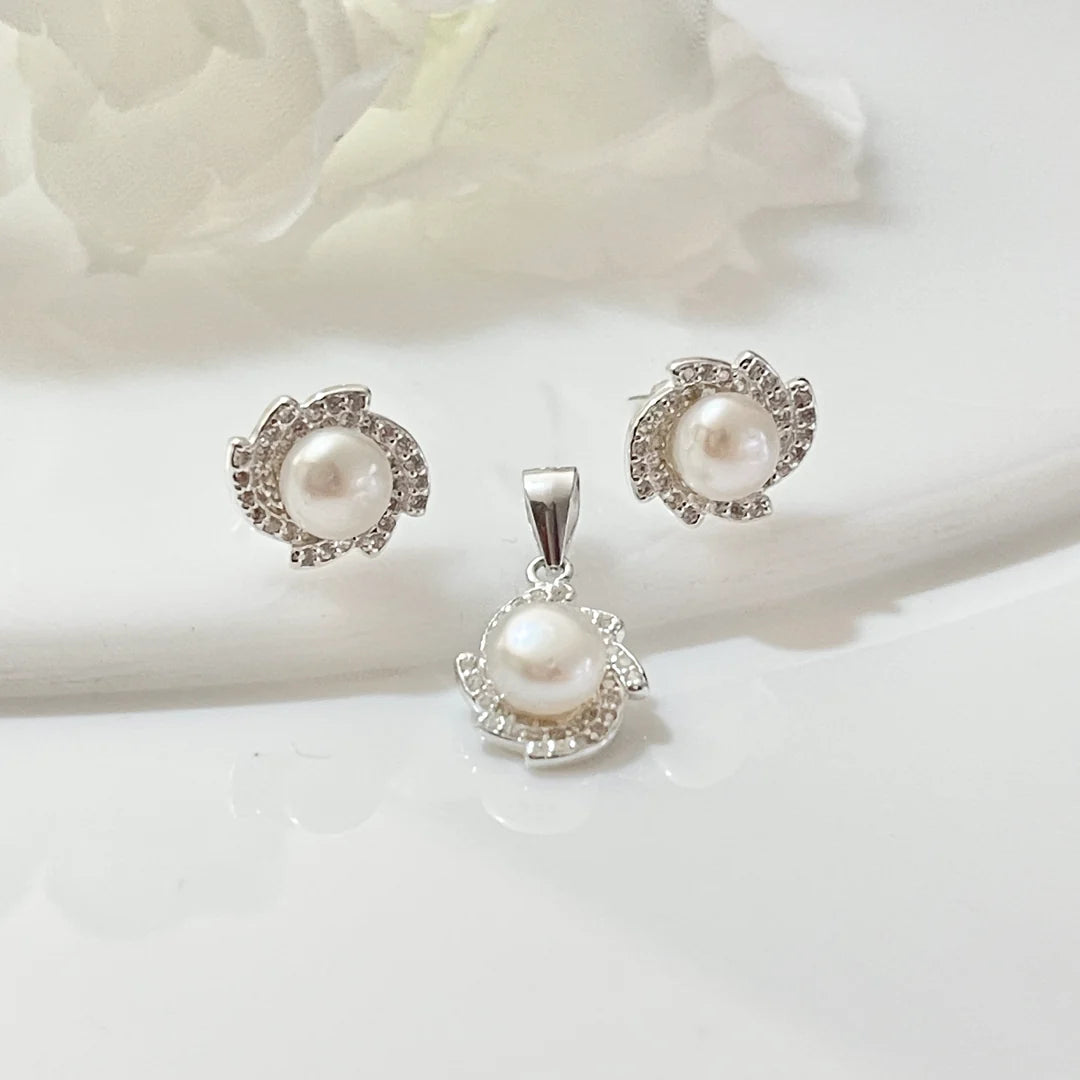 Juego Plata Perlas Aspiral 🌀