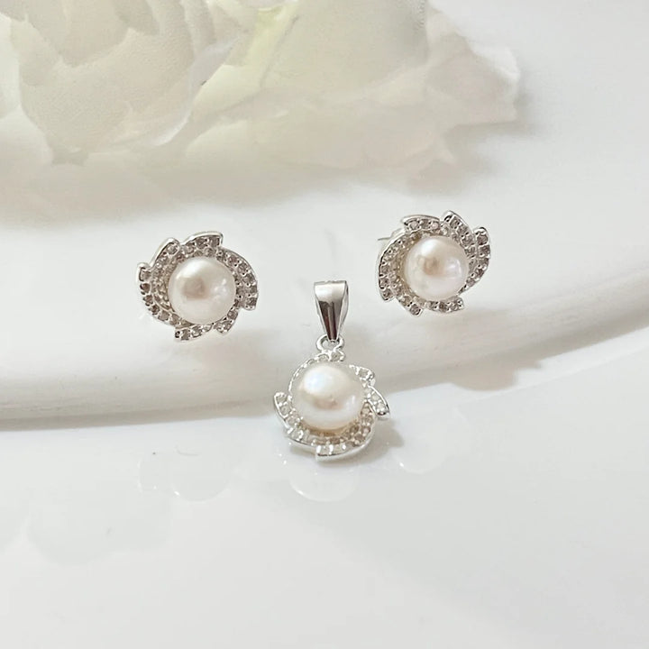 Juego Plata Perlas Aspiral 🌀