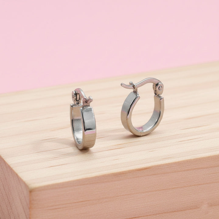 Argollas Nube 10MM Plateado Acero