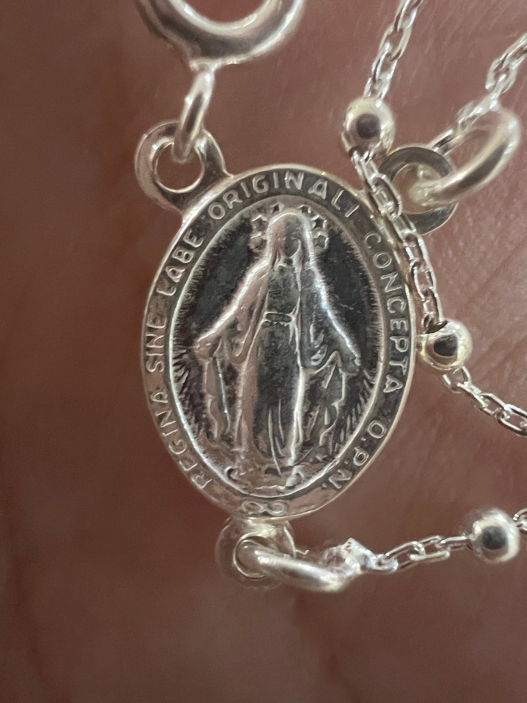 Rosario de Plata Virgen María 2mm