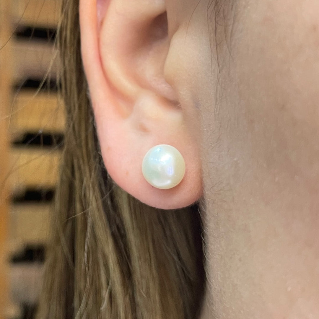 Aretes de Plata Perlas 8MM