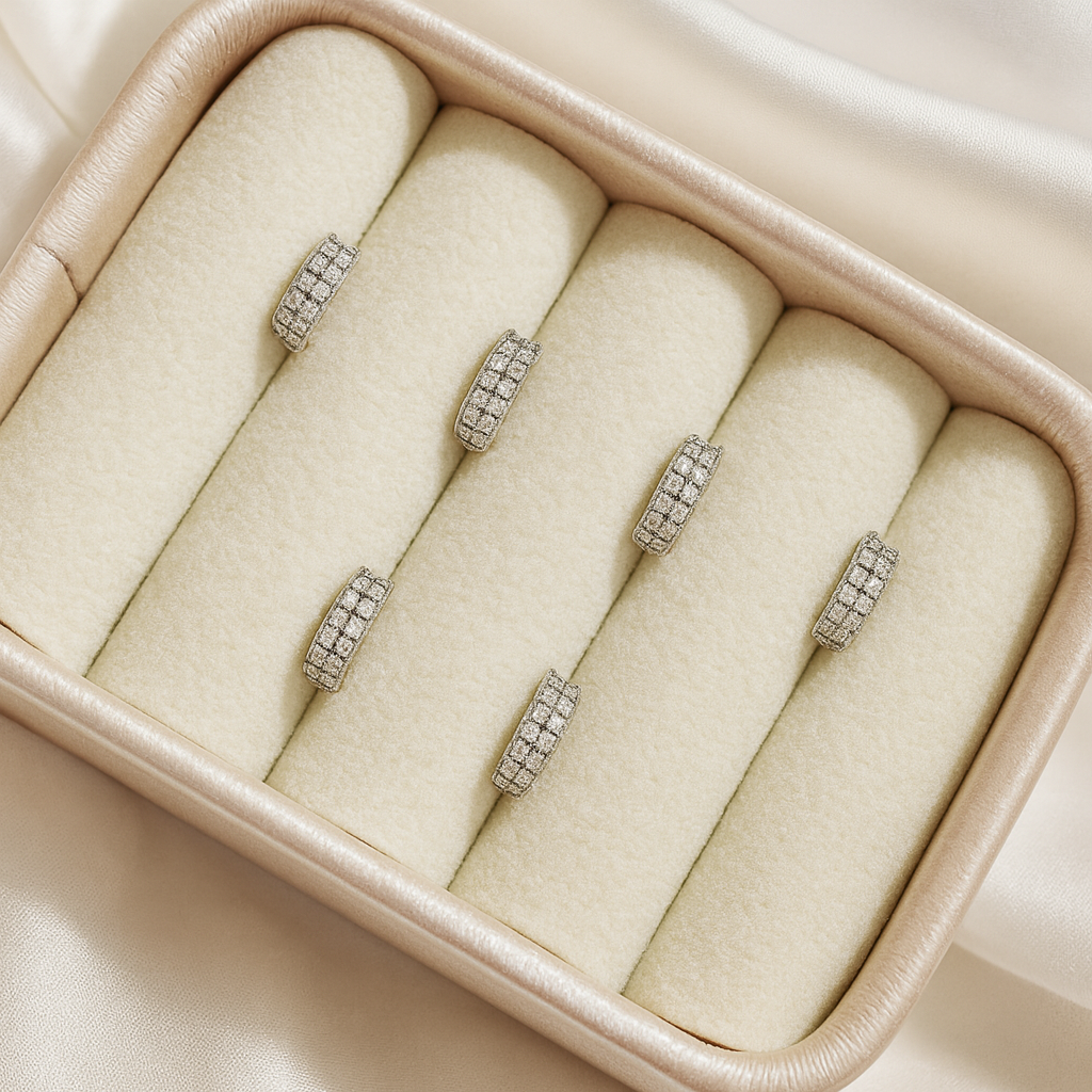 Trío de Aretes Acero Plateado