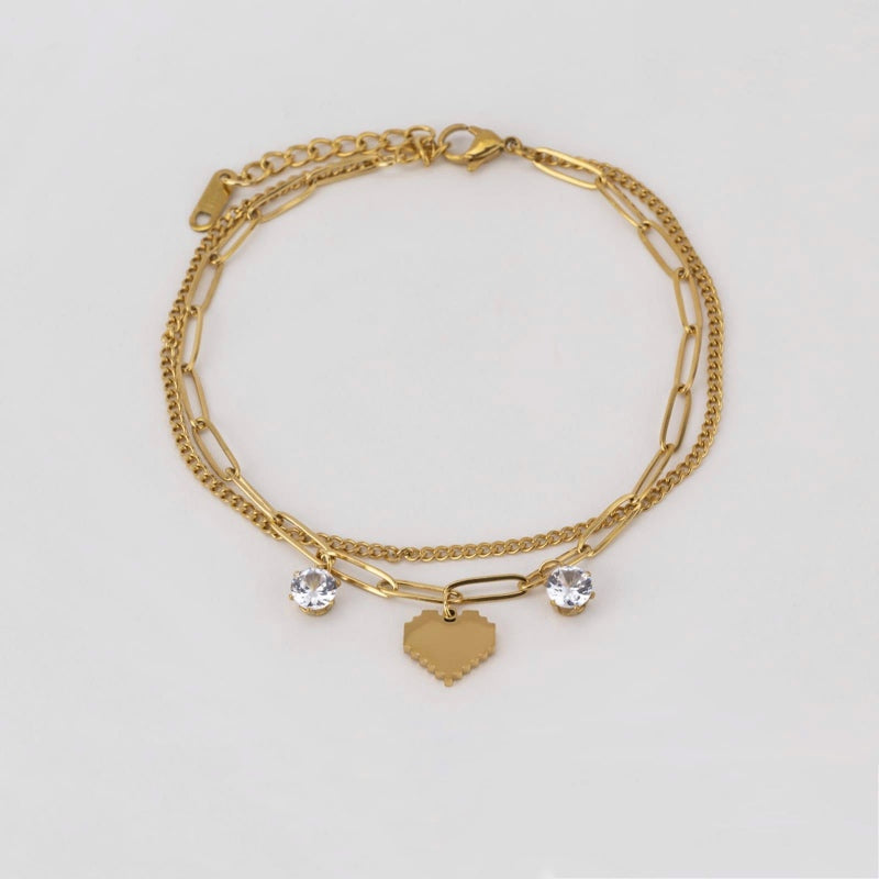 Pulsera Acero Eslabón Corazoncito❤️