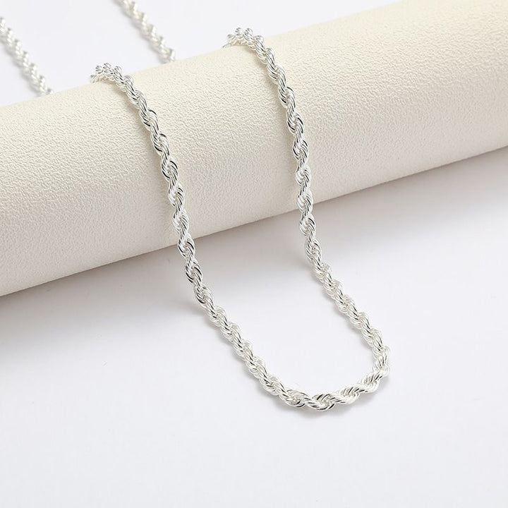 Cadena Acero 5MM Mecate 50CM Plateada Blanco