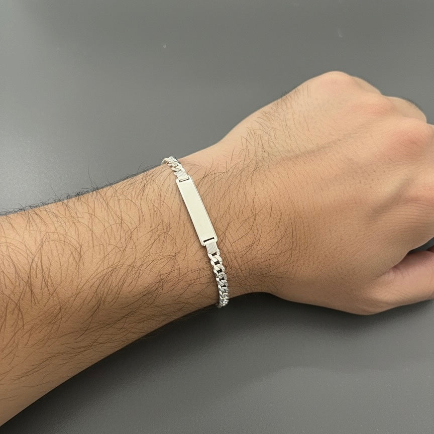 Pulsera Plata Hombre Curb