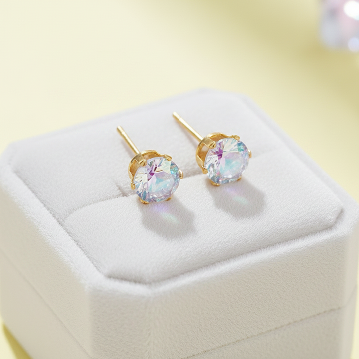 Aretes de Acero Redondo Tornasol