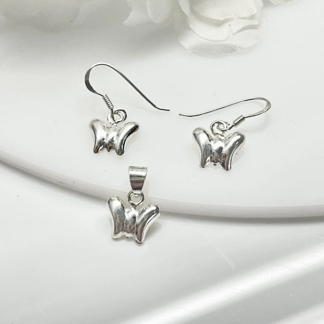 Juego de Plata Mariposa Lisa