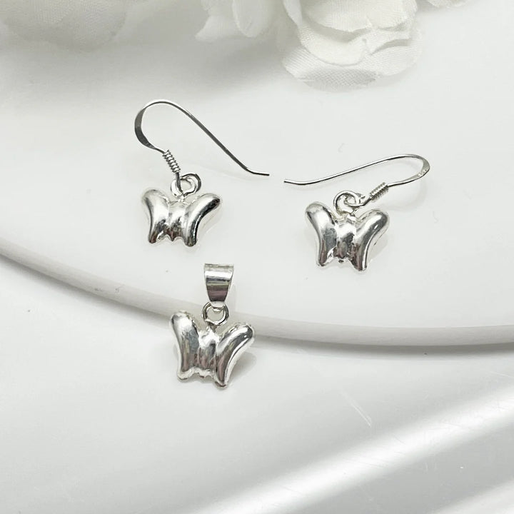 Juego de Plata Mariposa Lisa