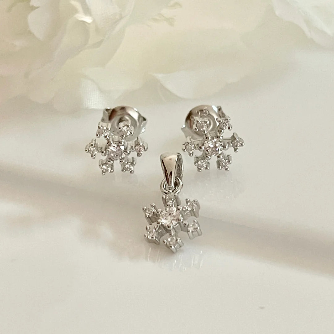 Juego Plata ❄️Copo Nieve Pequeño