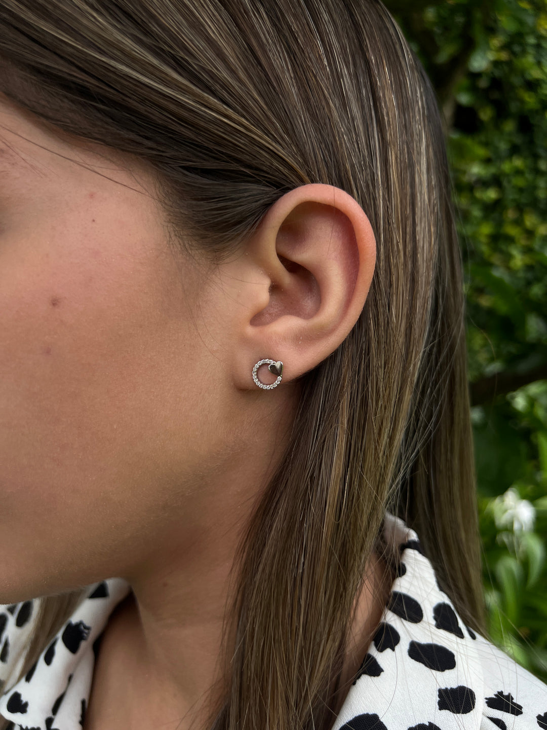 Aretes Plata Circulo Amor