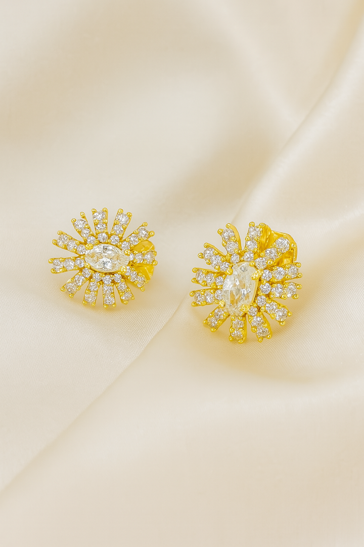 Aretes de Acero Prensa Dorada Saura