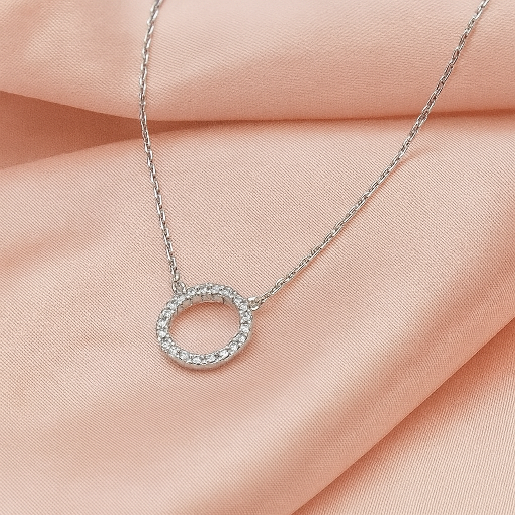 Collar Plata Circulo Pequeño