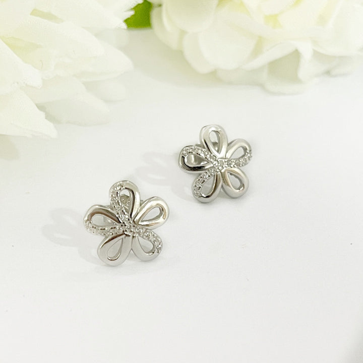 Aretes de Plata Flor Grande 11MM