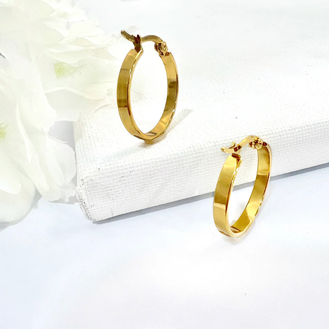 Argollas Nube 20MM Dorada Acero