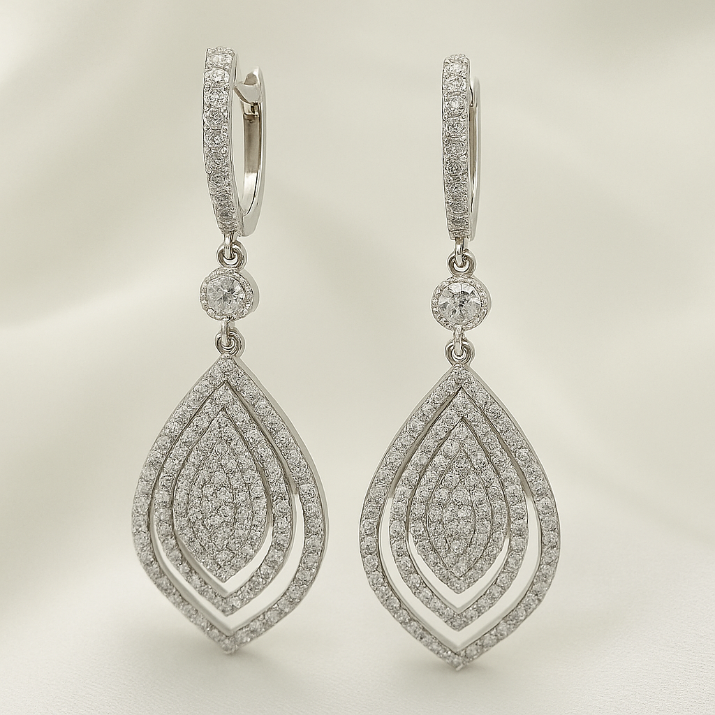 Argollas Colgantes Adele Plateadas