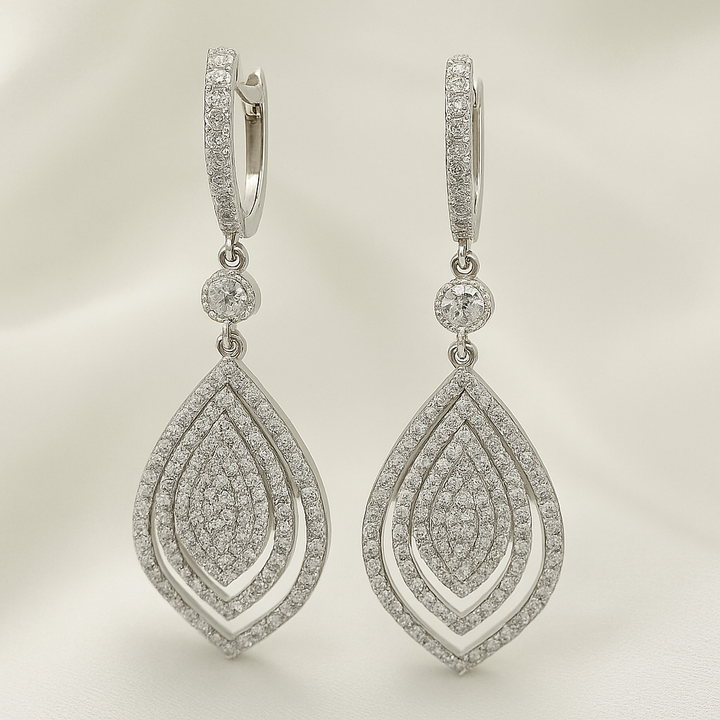 Argollas Colgantes Adele Plateadas