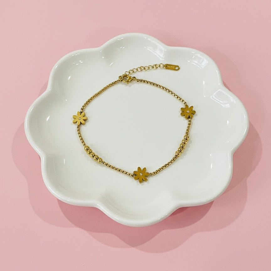 Pulsera Acero Tres Flores