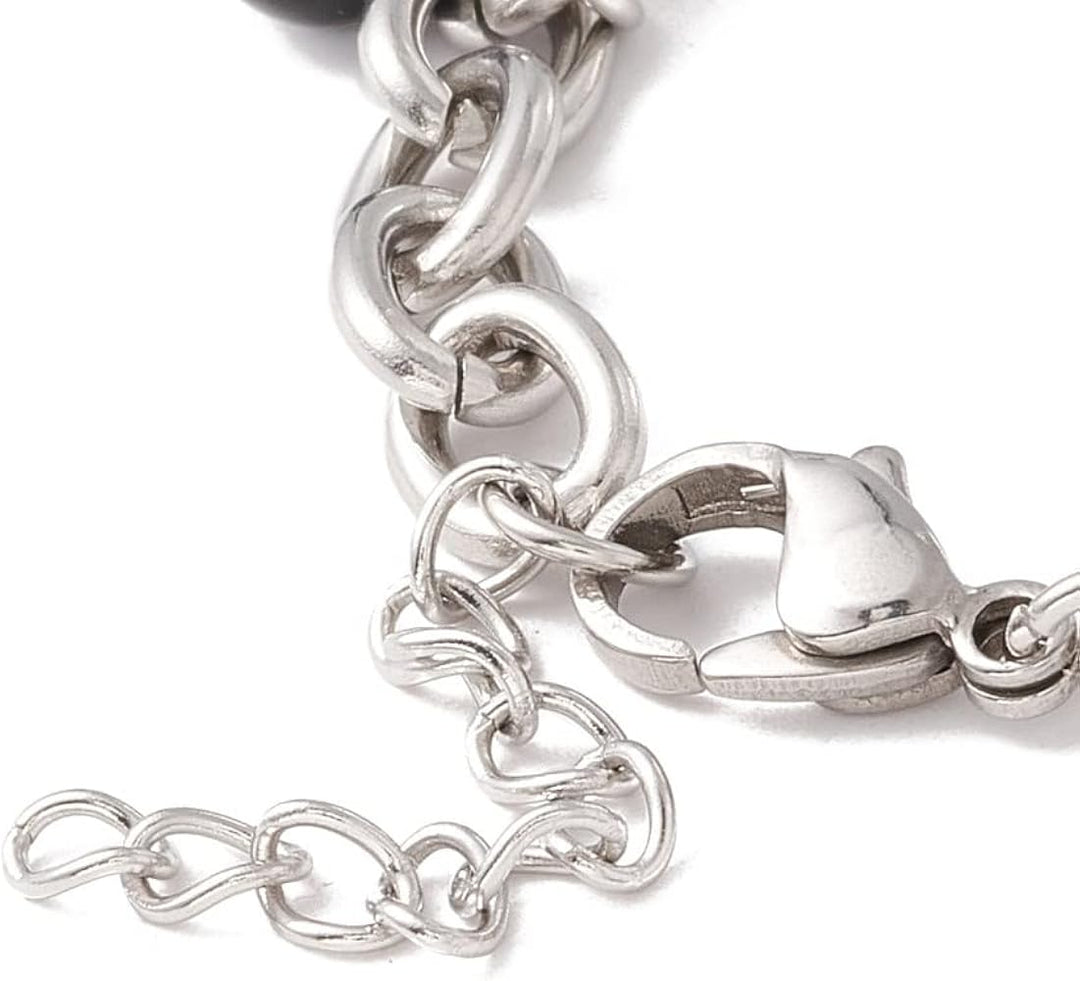 Pulsera Acero Corazón Trébol