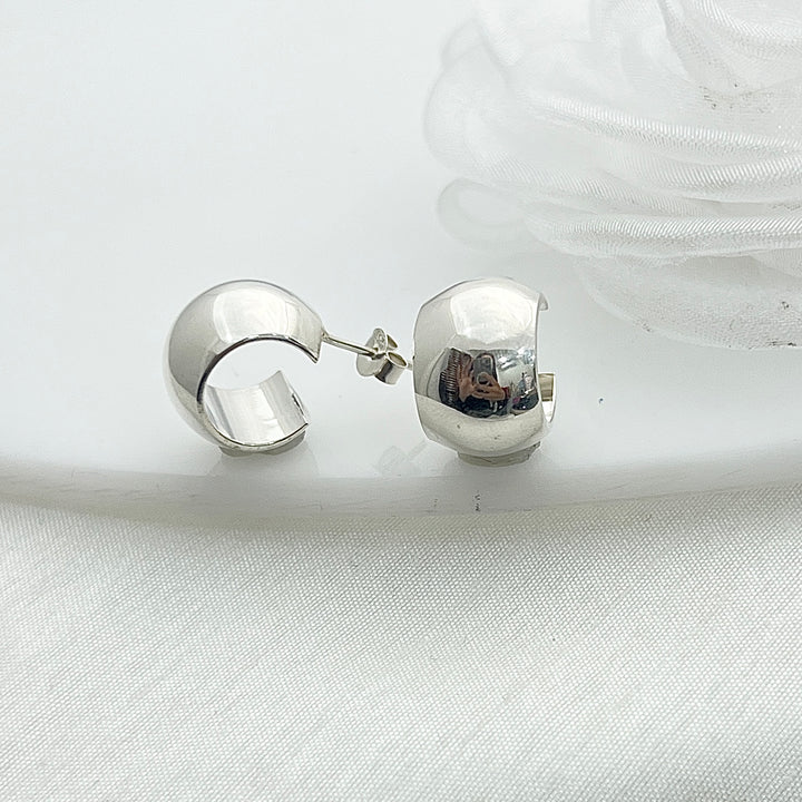 Aretes de Plata Media Argolla