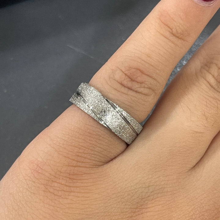 Anillo de Acero Doble línea brillo