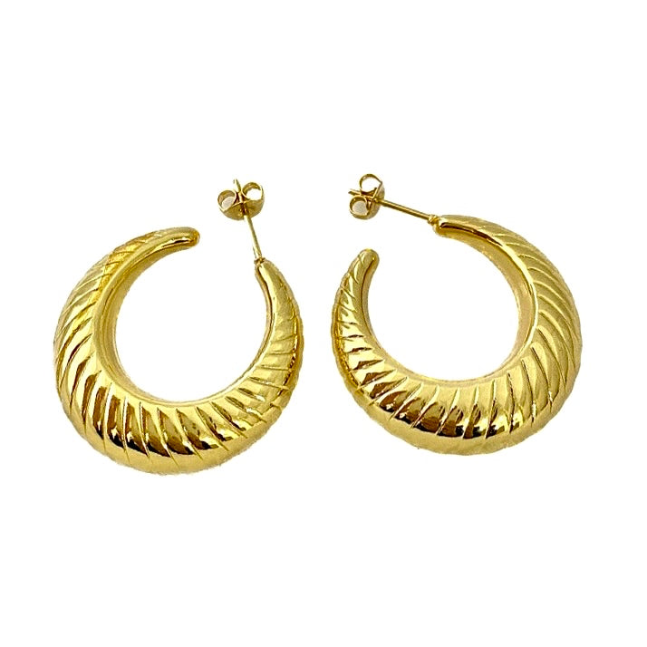 Aretes Acero Cachito Dorado ✨28 MM