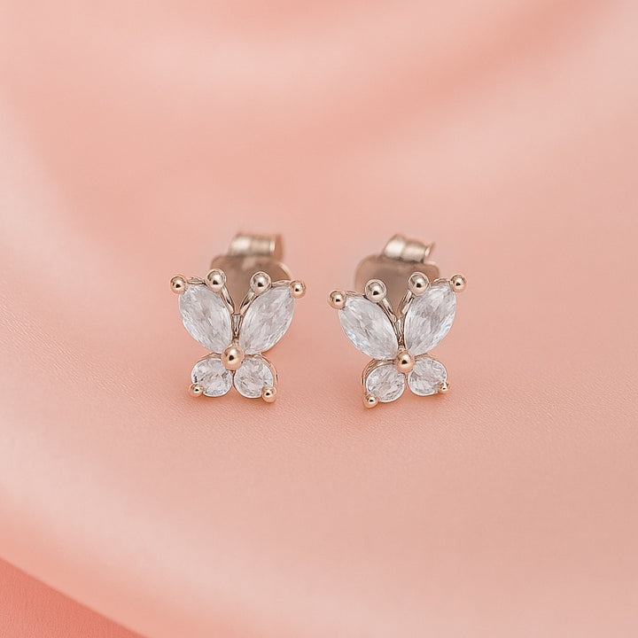 Aretes de Plata Mariposa Blanca
