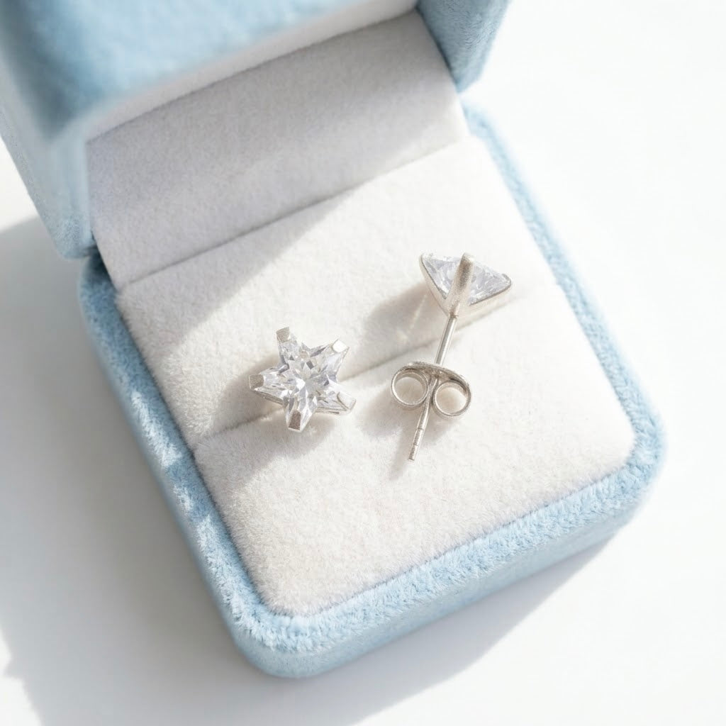 Aretes Chispas Estrella 7MM