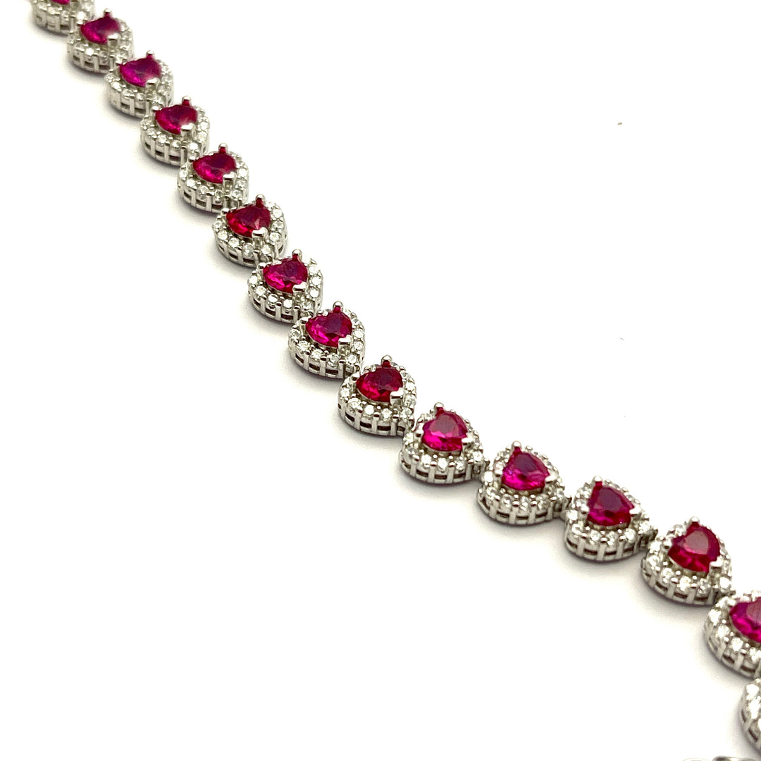 Pulsera Plata Corazones Circonias❤️❤️