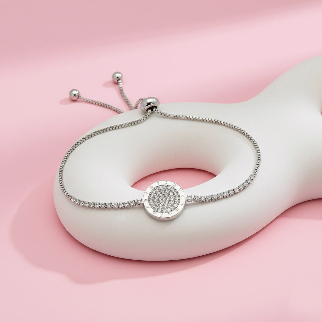 Pulsera de Acero Circulo de Luz  Plateado